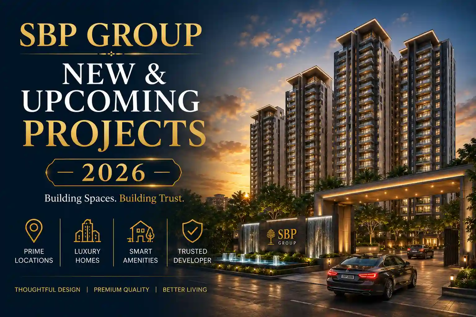 SBP Group new premium residential projects banner showcasing upcoming developments in Ludhiana, Mohali, Zirakpur and Derabassi